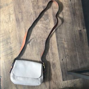 Fossil Gray Leather Crossbody